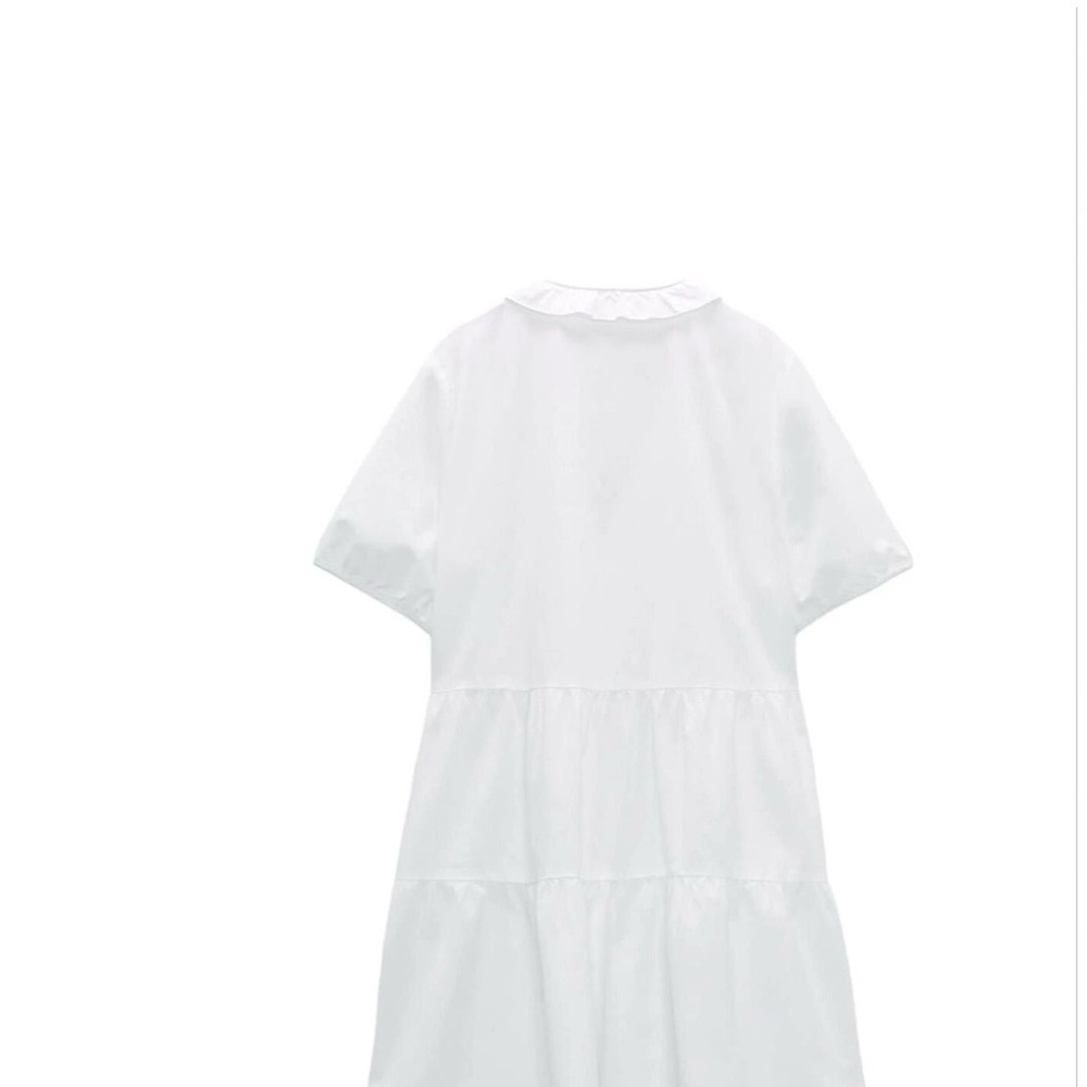 Zara White Ruffle-Trim Mini Dress - Picture 5 of 5